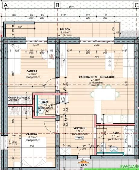 Apartament cu 3 camere decomandat în Tudor