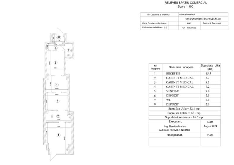 Spațiu comercial, de 52.099998474121 mp, în Costin Georgian