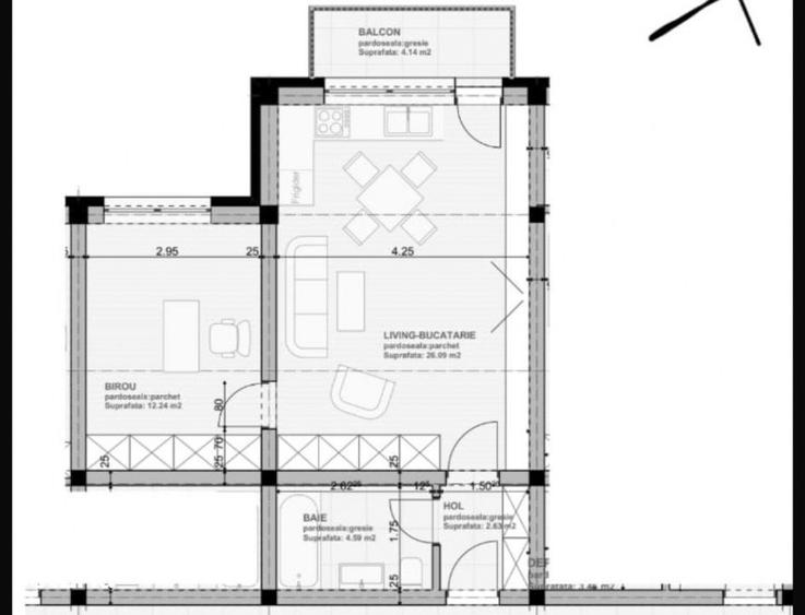Apartament cu 2 camere în Sânpetru — fotografia 1
