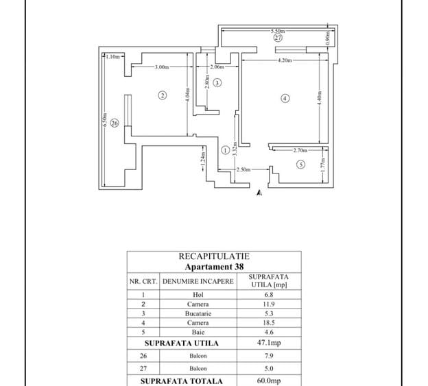 Apartament cu 2 camere decomandat în Tătărași