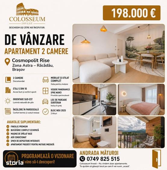 Racadau/Cosmopolit Rise apartament 2 camere mobilat,parcare subterana - 4