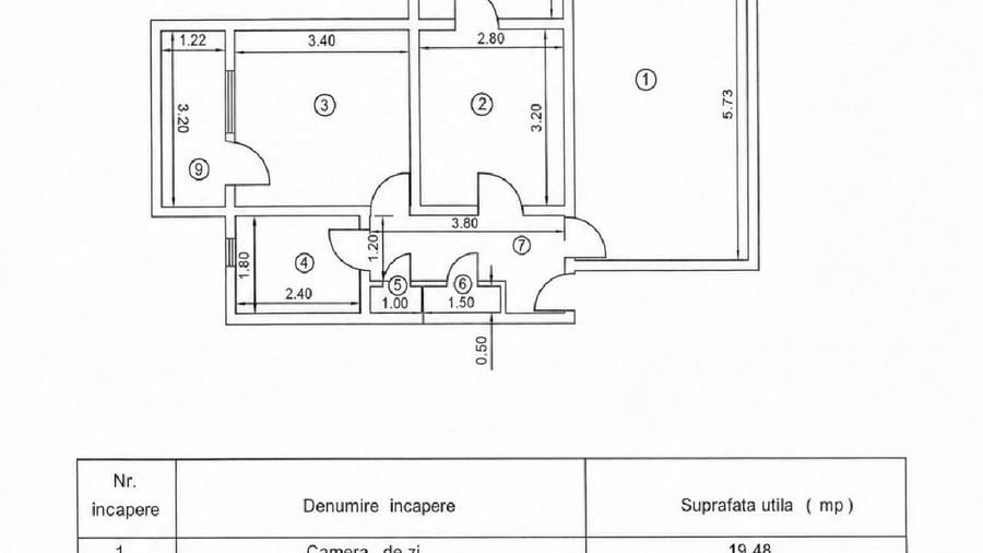 Apartament cu 2 camere în Central