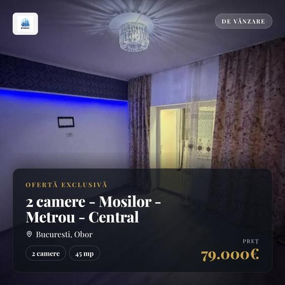 Apartament cu 2 camere semidecomandat în Obor