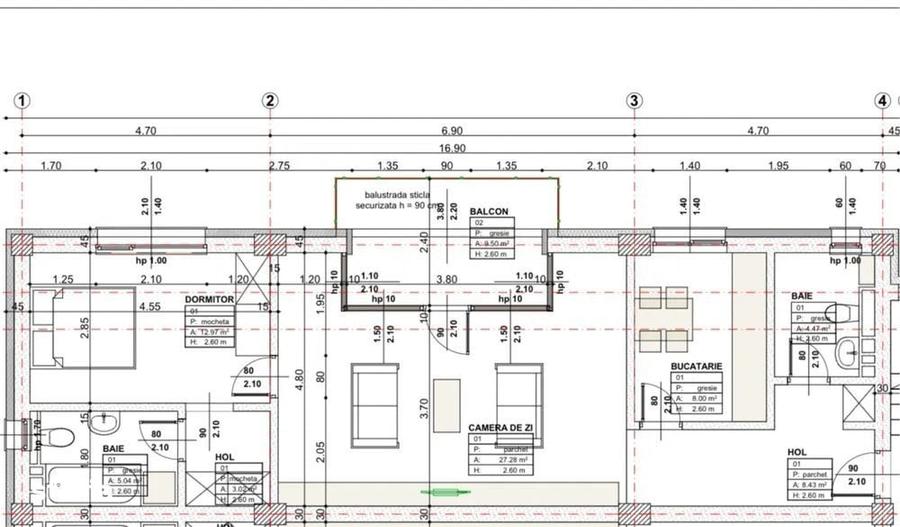 Apartament cu 3 camere în Borhanci