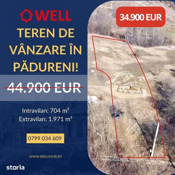 Teren de 2675 mp, în Moacșa