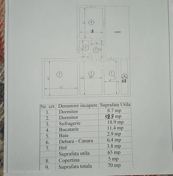 Casă cu 3 camere cu Teren 110 Mp în Turnișor