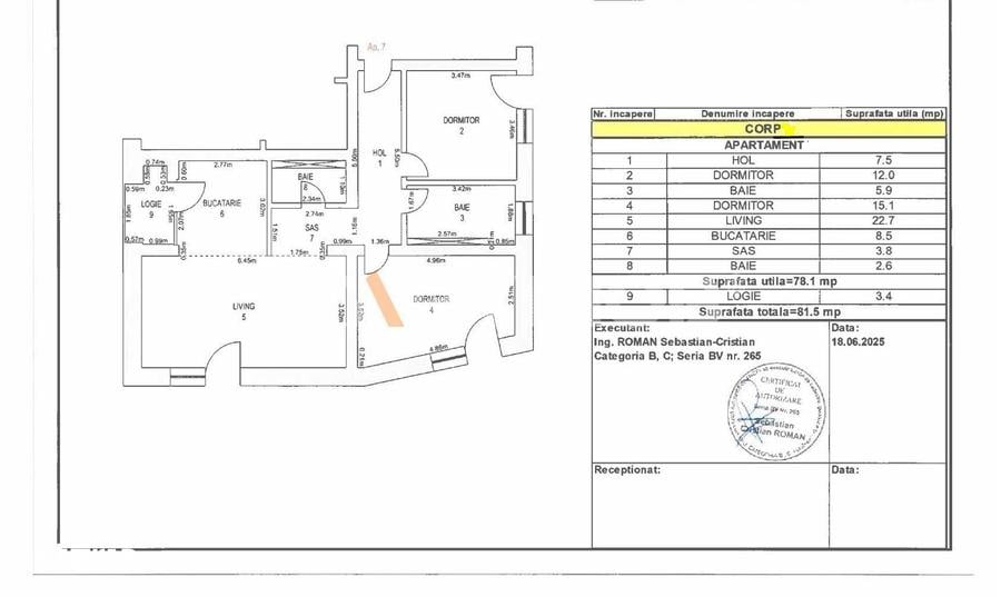 Apartament cu 3 camere în Bartolomeu