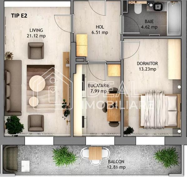 Apartament cu 2 camere semidecomandat în Hipodrom 3