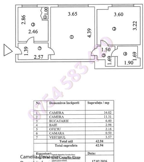 Apartament cu 2 camere semidecomandat în Grivița