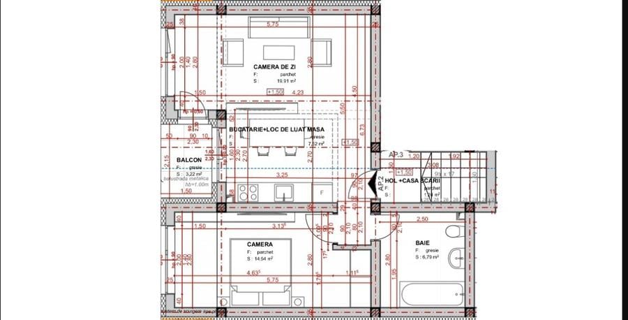 Apartament cu 2 camere semidecomandat în Apahida