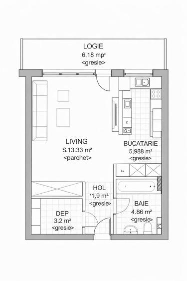 Apartament cu 2 camere, mobilat în Florești — fotografia 3
