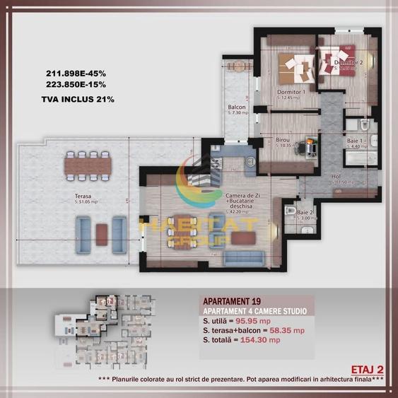 Pallady 4 camere 90 mp + terasa 51 mp si loc parcare GRATUIT - 2