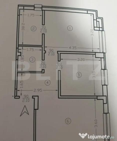 Apartament 3 camere, 55 mp, zona Baza 3 - 1