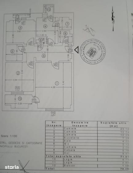 Apartament cu 3 camere în Vitan