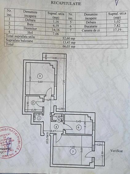 Apartament cu 2 camere decomandat în Central