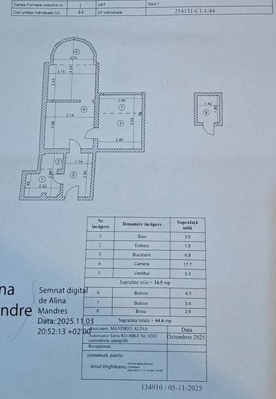 Apartament cu 1 camere decomandat, mobilat în P-ța Victoriei
