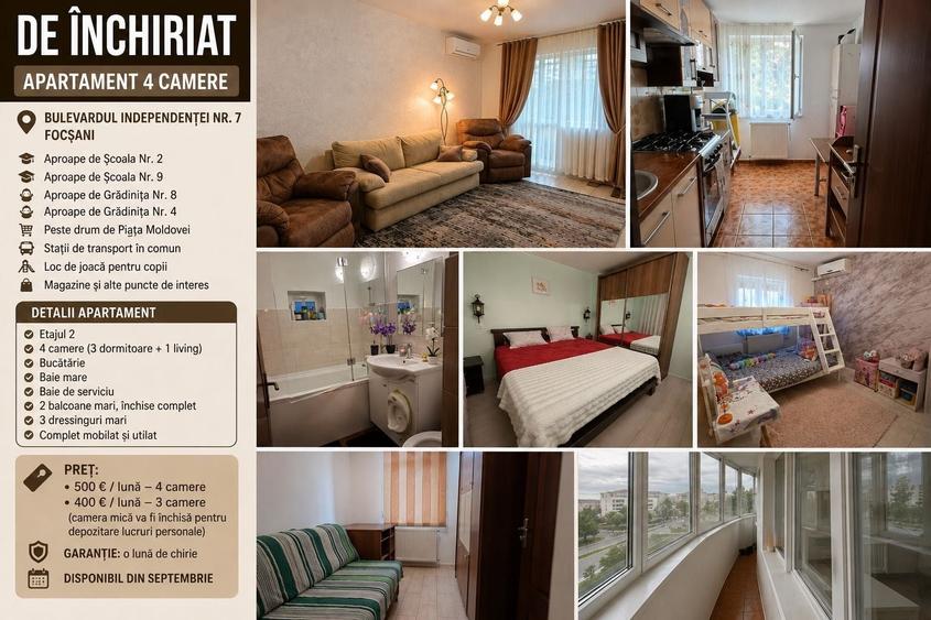 Apartament cu 4 camere decomandat în Exterior Vest