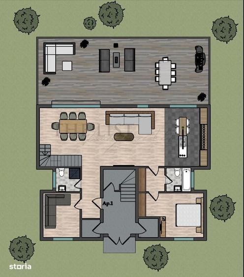 Apartament cu 4 camere în Voluntari