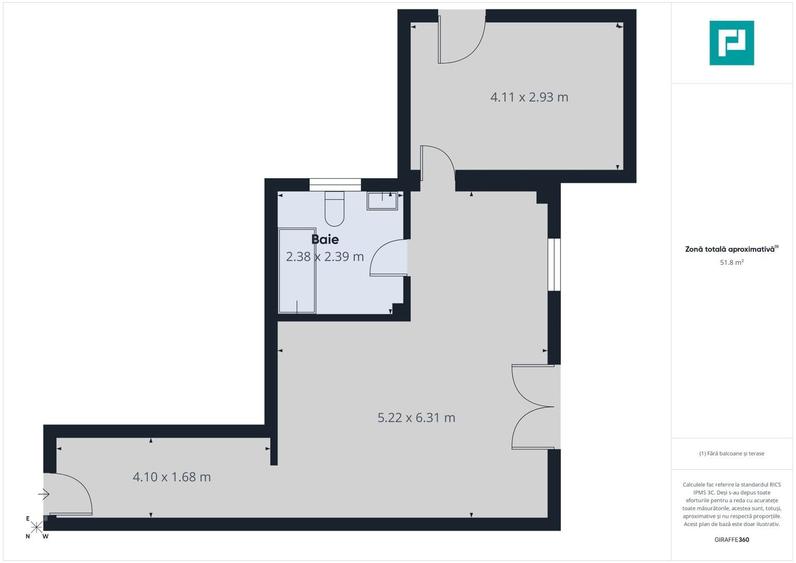 Apartament cu 2 camere în Moșnița Nouă - 10