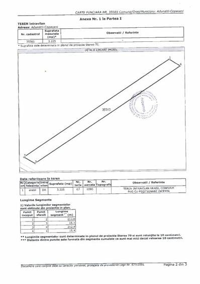 Teren agricol intravilan de 3225 mp, în Adunații-Copăceni