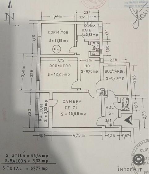 Apartament cu 3 camere semidecomandat în Teilor