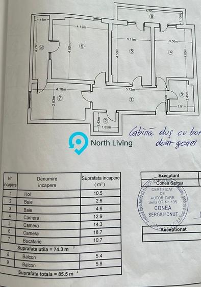 Apartament cu 3 camere în Măgurele