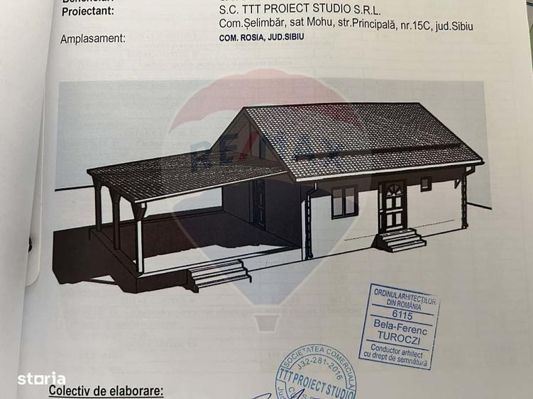 Casă cu 2 camere cu Teren 529 Mp în Roșia