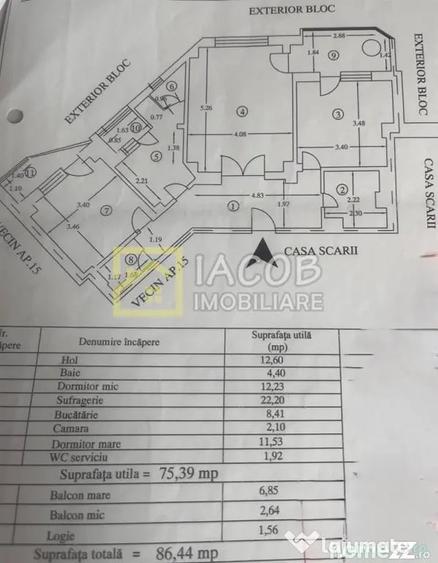 Apartament cu 3 camere decomandat în Ștefan cel Mare