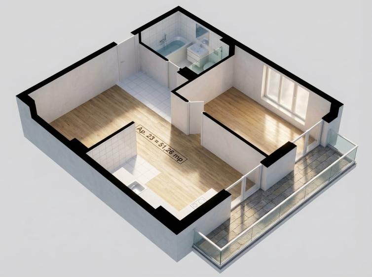 Apartament cu 2 camere în Florești