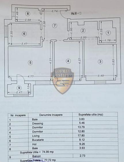 3 Camere, Primo, Lira Residences, Compozitori, Parcare Inclusă, centrala, balcon - 16