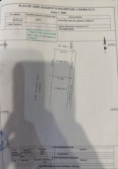 Teren de 4533 mp, în Exterior Vest