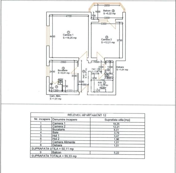 Apartament cu 2 camere semidecomandat în Circumvalațiunii