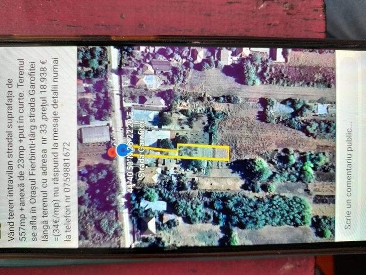 Teren Construcții intravilan de 557 mp, în Fierbinți-Târg