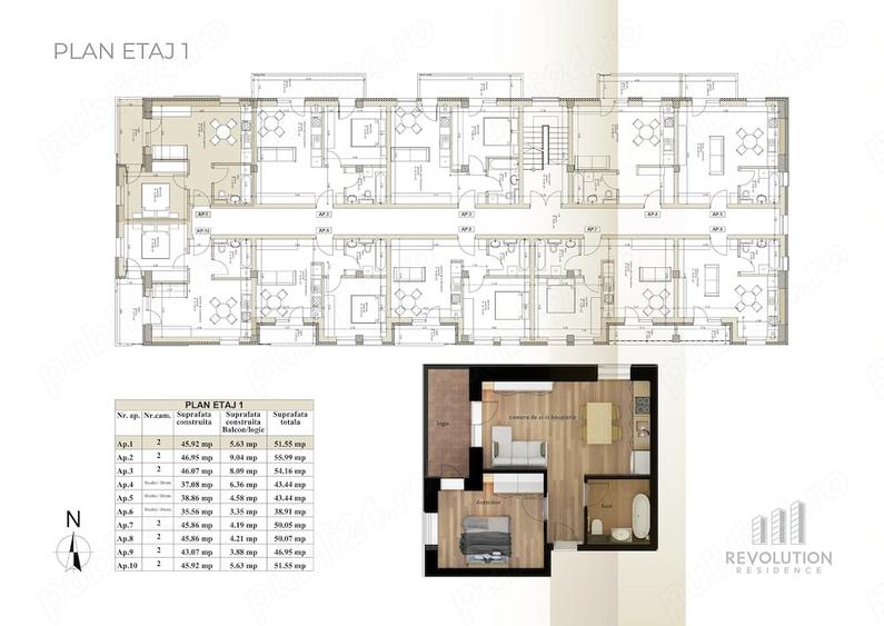 NEW! COMISION 0% - Apartamente cu 2 camere - Oltului 13A, Baia Mare - 1