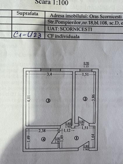 Garsonieră decomandată în Central