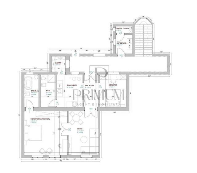 Apartament cu 3 camere circular în Elisabetin
