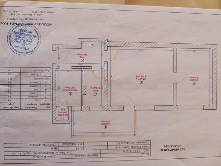 Apartament cu 2 camere semidecomandat în Cedonia