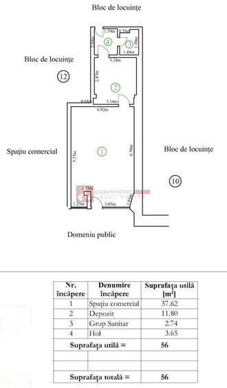 Spațiu comercial, de 56 mp, în Dârste