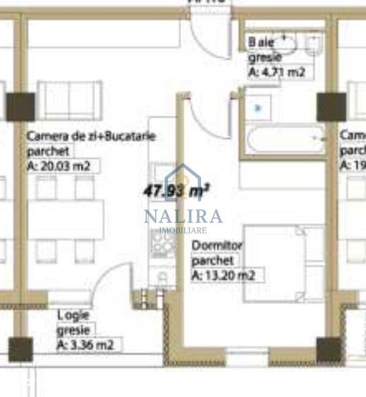 Apartament cu 2 camere în Republicii