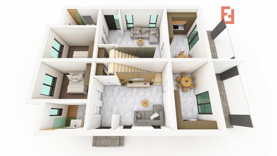 Duplex cu 5 camere cu Canalizare în Sânmihaiu Român