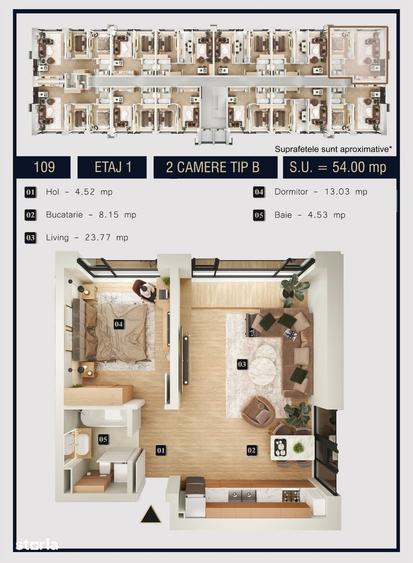 Apartament cu 2 camere în Militari