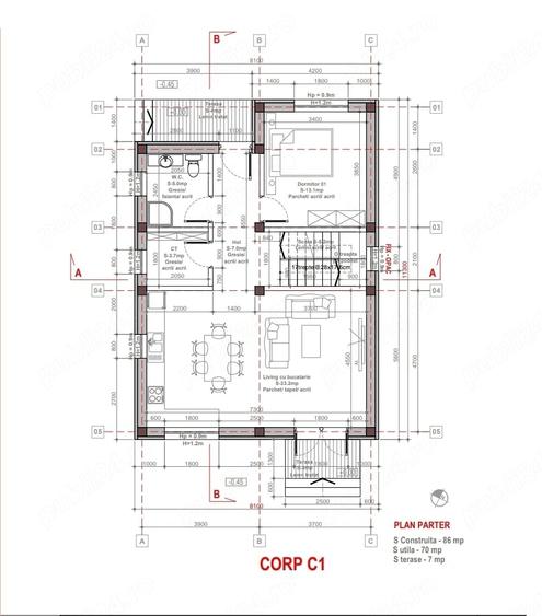Casă cu 4 camere cu Teren 524 Mp în Copăceni