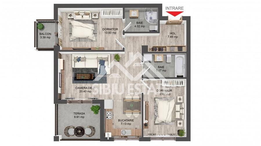 Apartament 3 camere terasa, boxa depozitare si 2 locuri parcare - 7