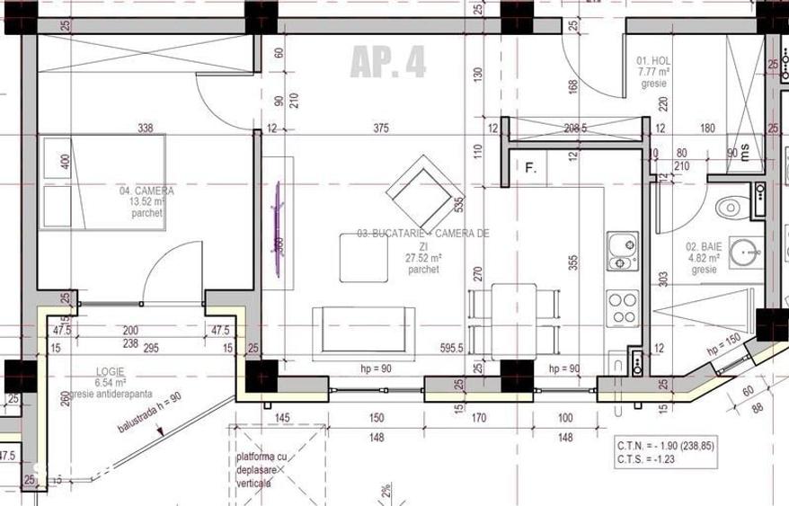 Apartament 2 camere, Bloc Nou, Zona Stadion, 53 MP + Balcon - 4