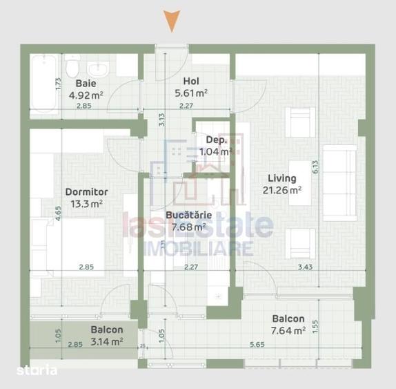 Apartament cu 2 camere în Ciurea