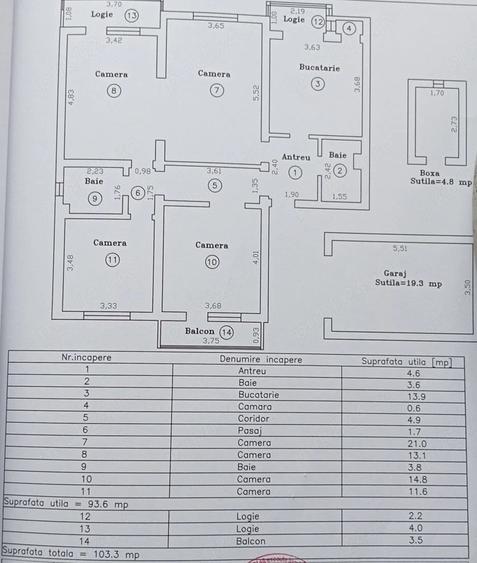 Apartament cu 4 camere decomandat în Central