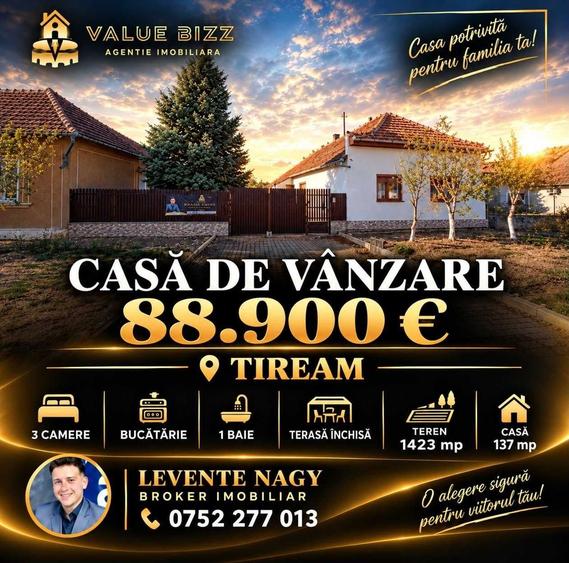Casă cu 3 camere în Tiream