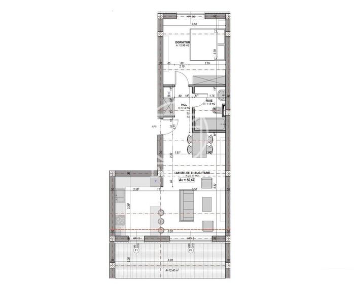 Ap. 3 camere - aer conditionat, terasa 13 mp - orientare SUD - 2