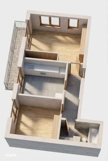 Apartament 2 CAM, SU 57.32MP BALLCON, zona FLORILOR - 2