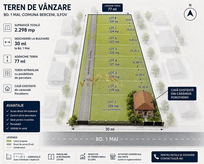 Teren de 2298 mp, în Berceni